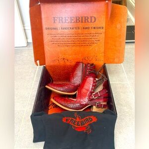 Freebird red snake bootie